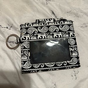 Black and white small elephant print wallet